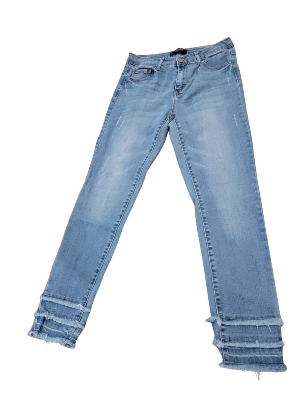 Black Label by C’est Toi High Waist Triple Raw Hem Blue Jeans